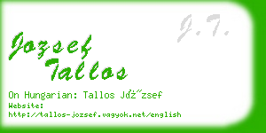 jozsef tallos business card